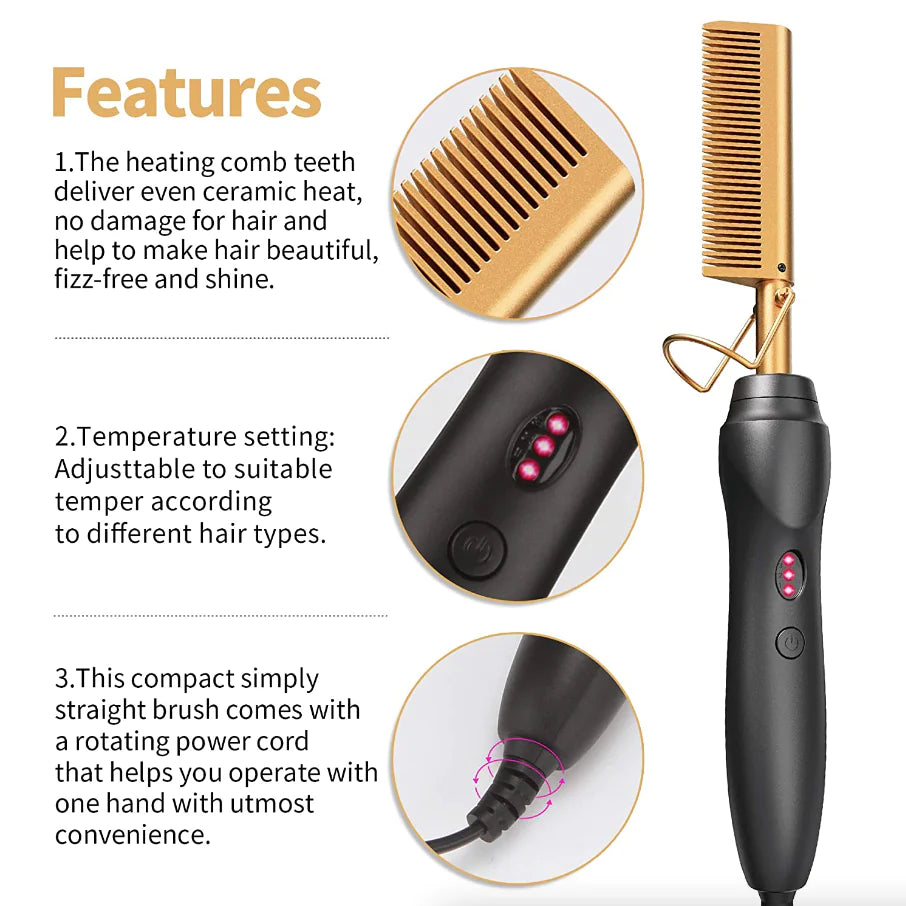 Electric Hair Straightening Comb