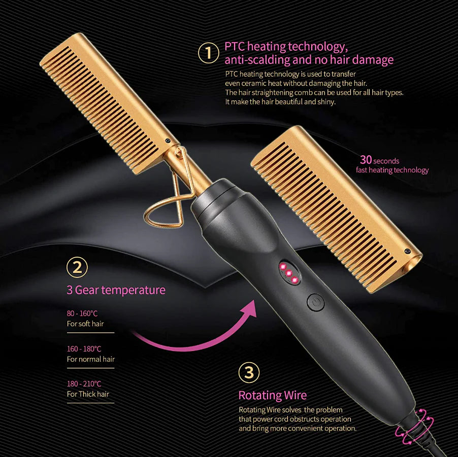 Electric Hair Straightening Comb