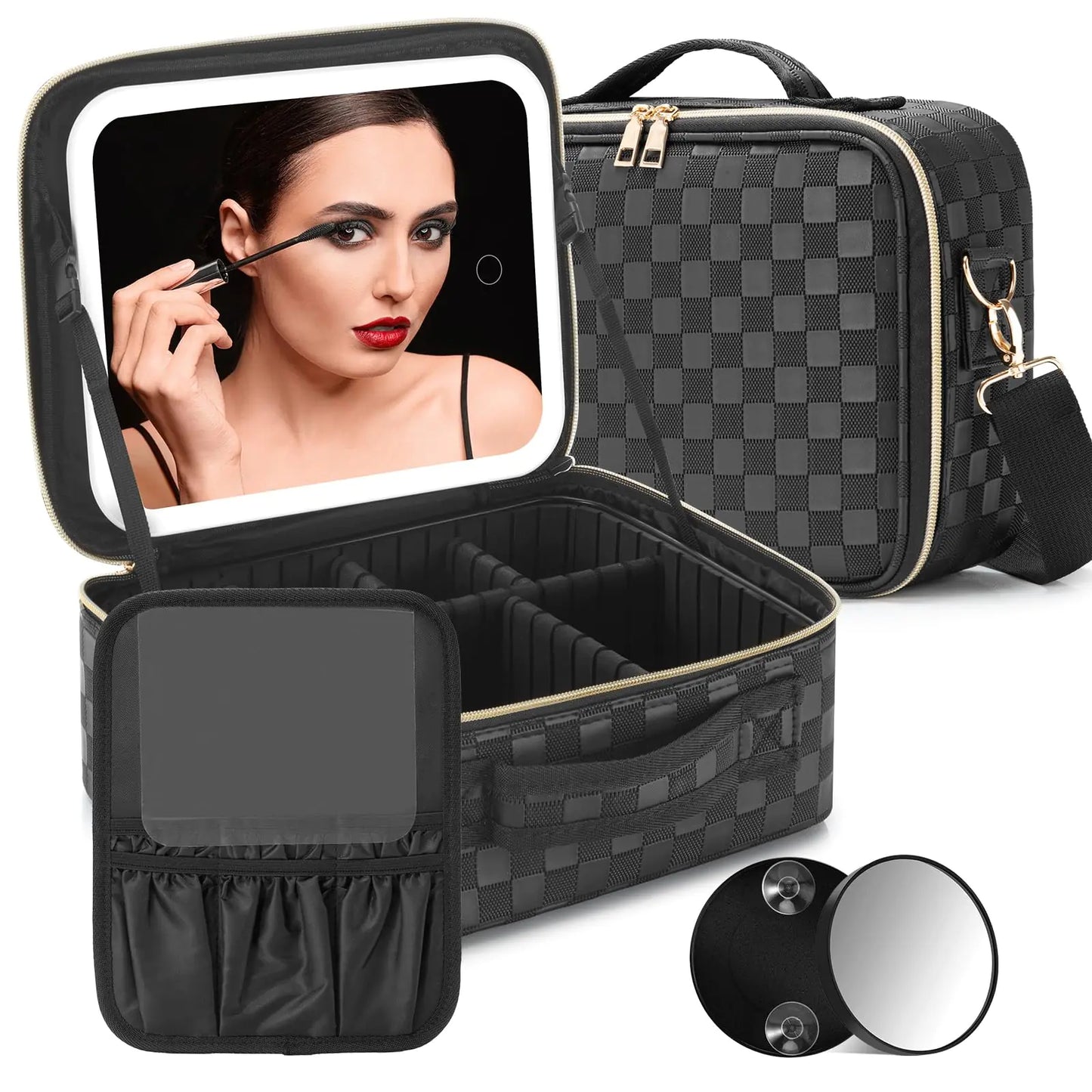 LED Travel Makeup Bag with Mirror