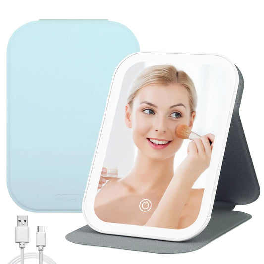 Portable Travel Makeup Mirror with Lights