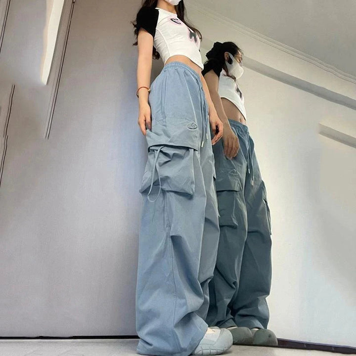 Women’s High Waist Y2K Cargo Pants with Big Pockets