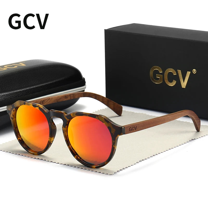 GCV Walnut Wood Hawksbill Polarized Sunglasses