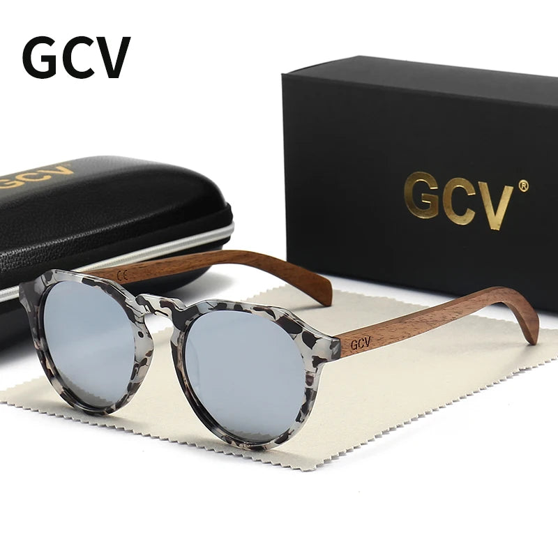 GCV Walnut Wood Hawksbill Polarized Sunglasses