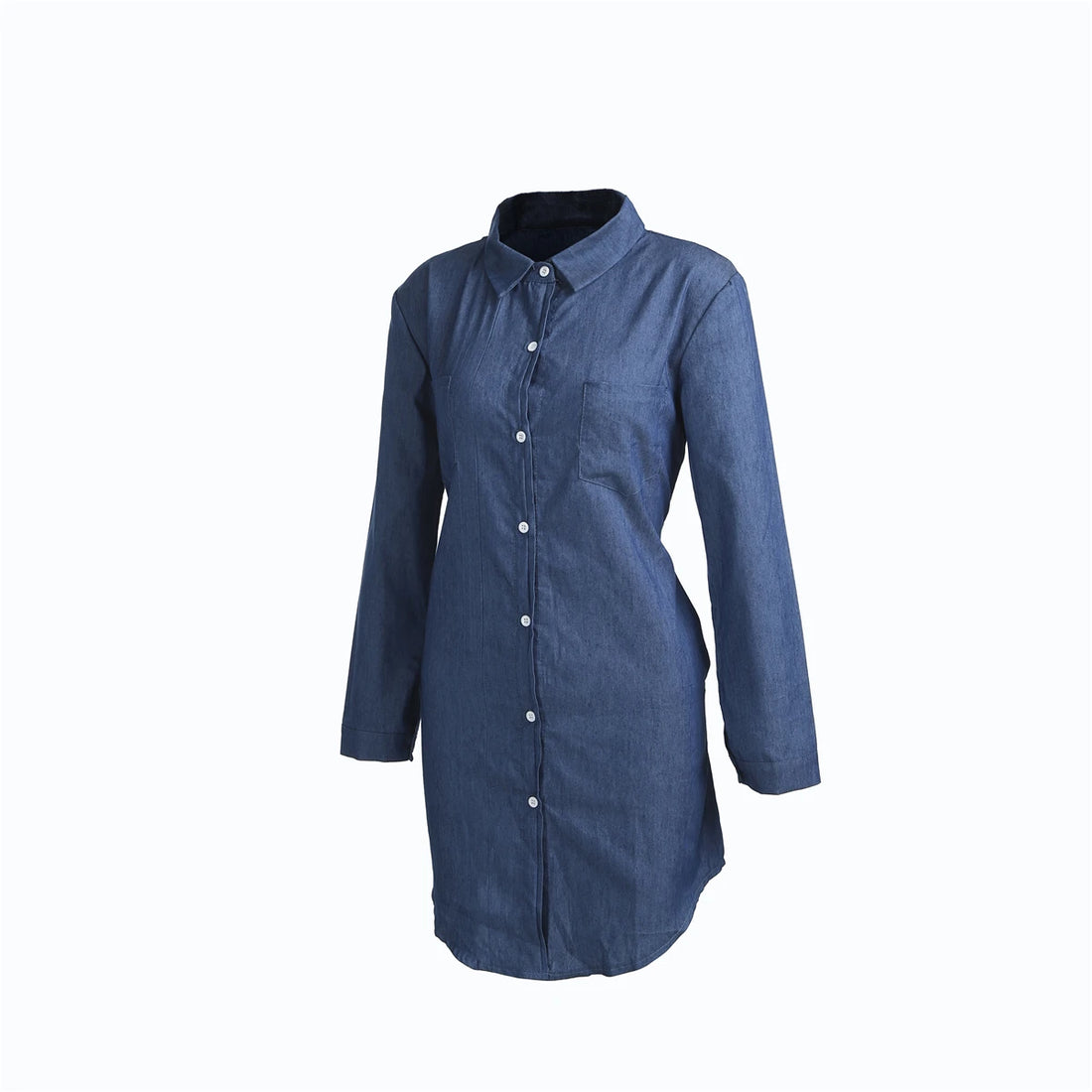 Factory Direct Women Denim Button Shirt Dress