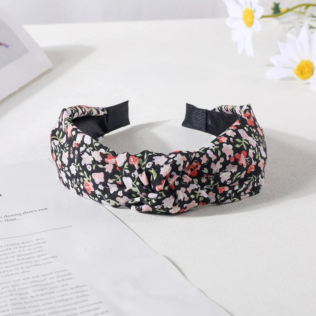 Fashion Flower Solid Color Hair Bands