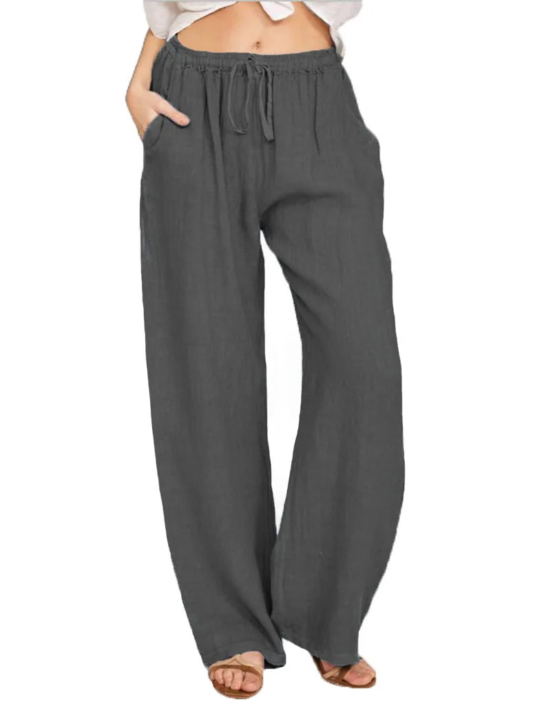 Casual Women's Loose Cotton Hemp Pants for Summer and Autumn