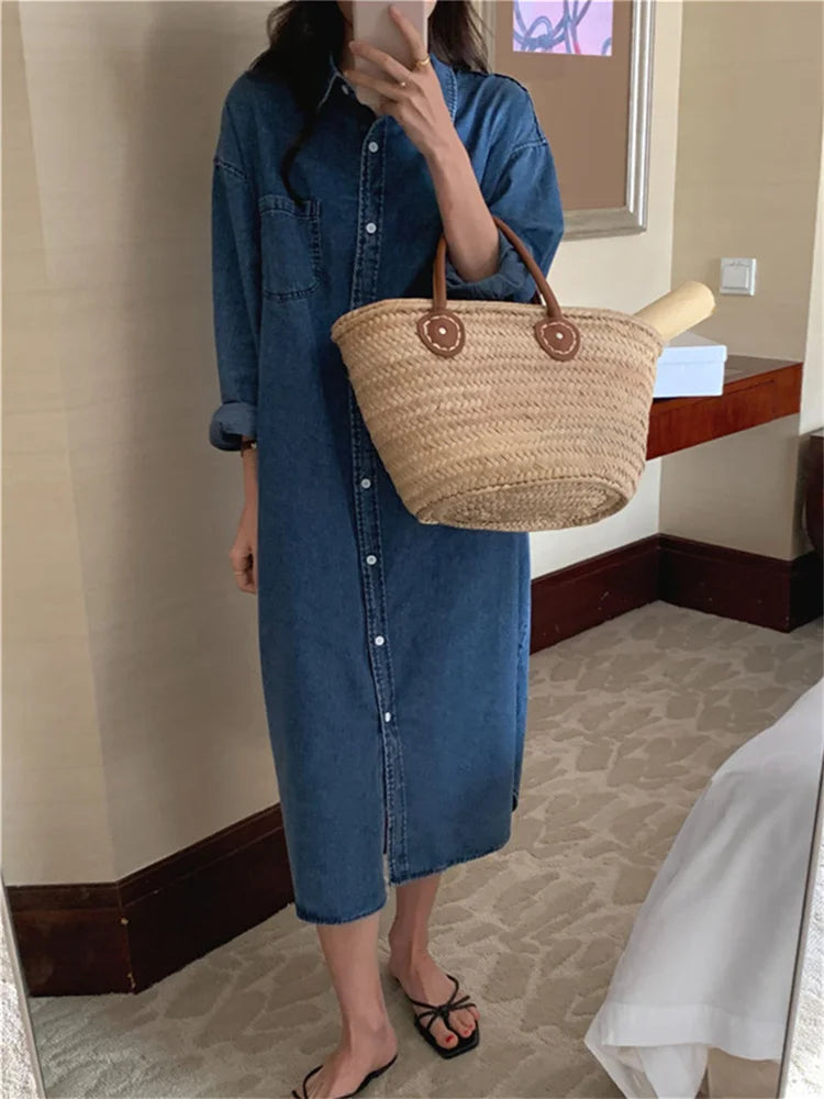 Casual Denim Shirt Dress