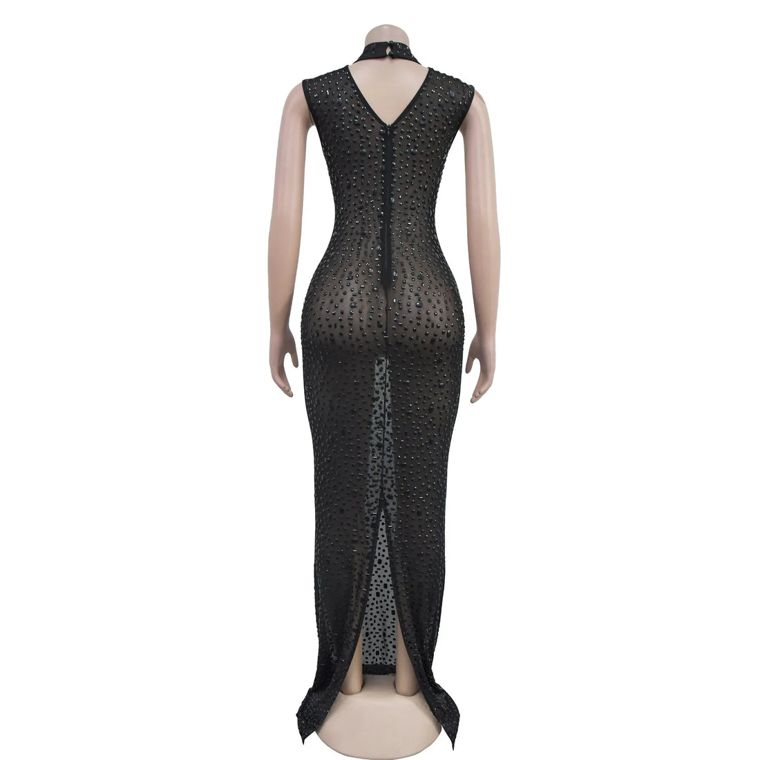 Rhinestone Bodycon Maxi Dress