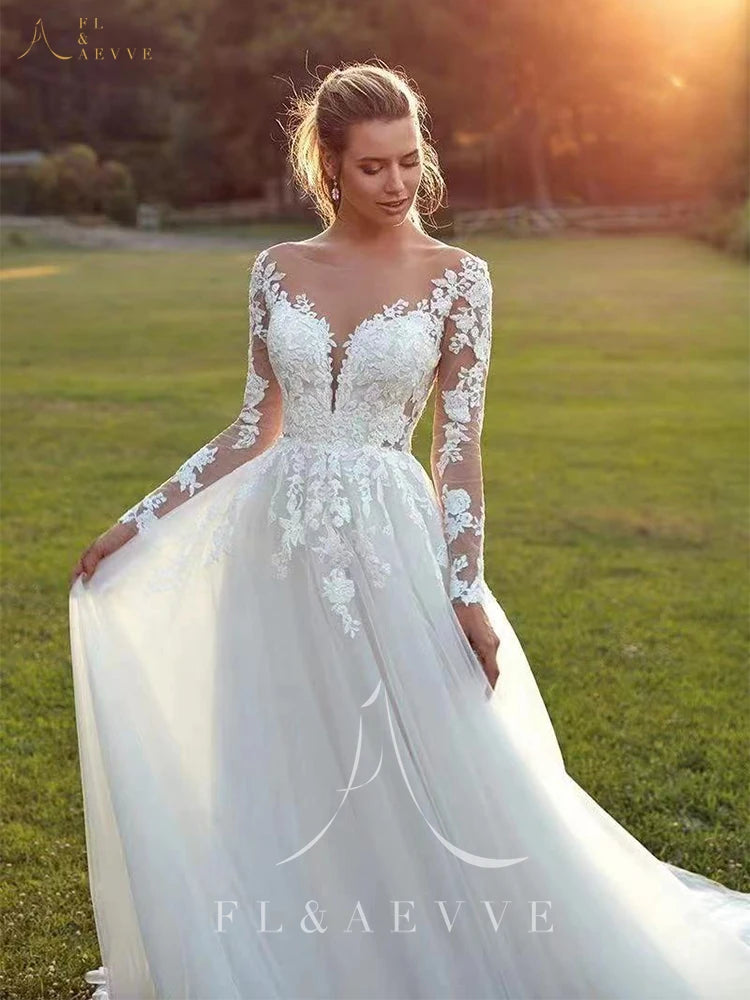 Boho Long Sleeve Wedding Dress