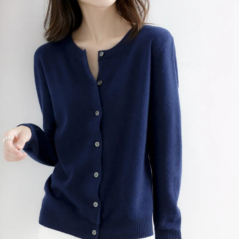 Casual O-neck Cardigan Sweater