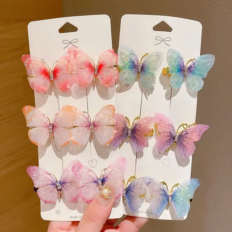 6PCS Colorful Butterfly Hair Clips