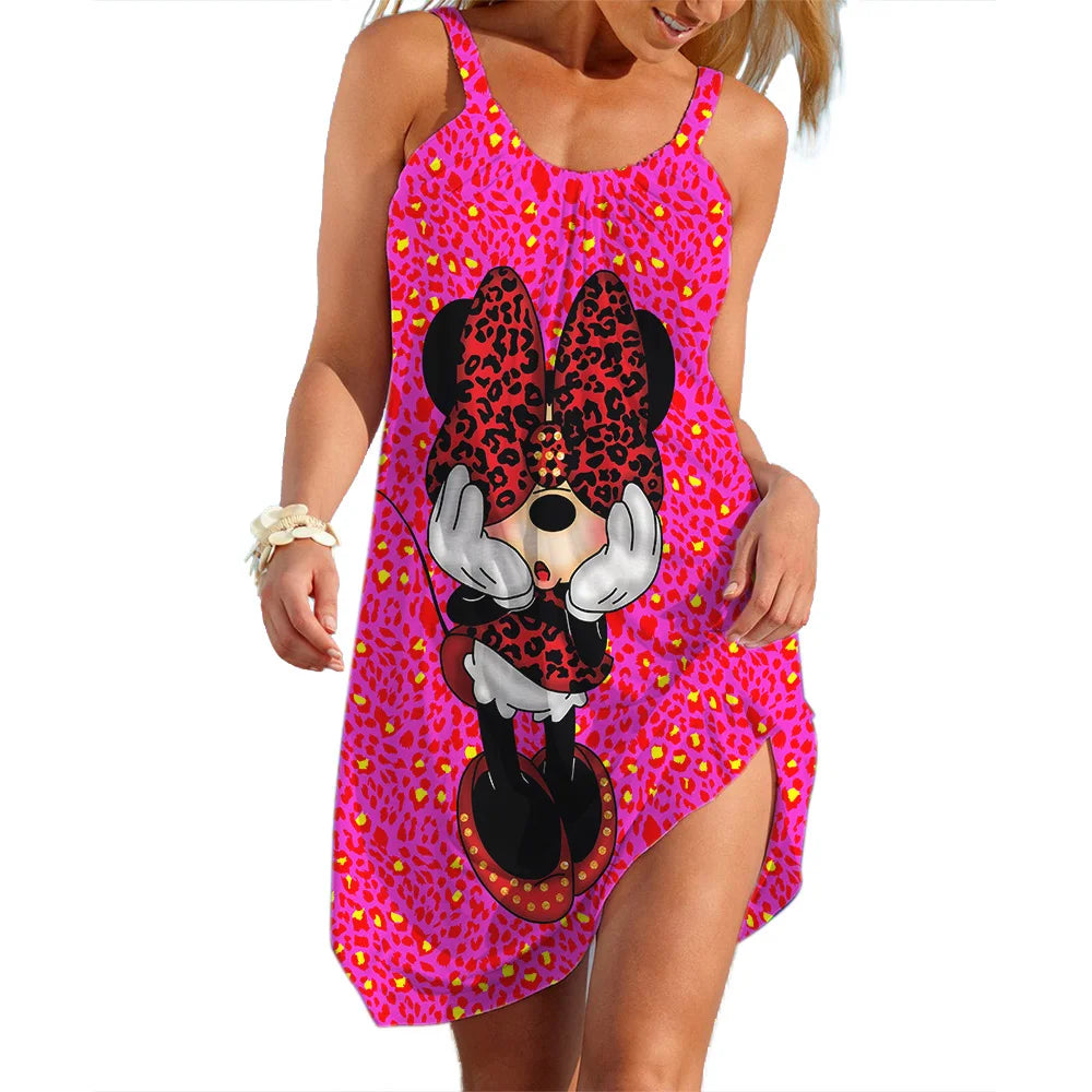 Disney Mickey Minnie 3D Print Slip Dress