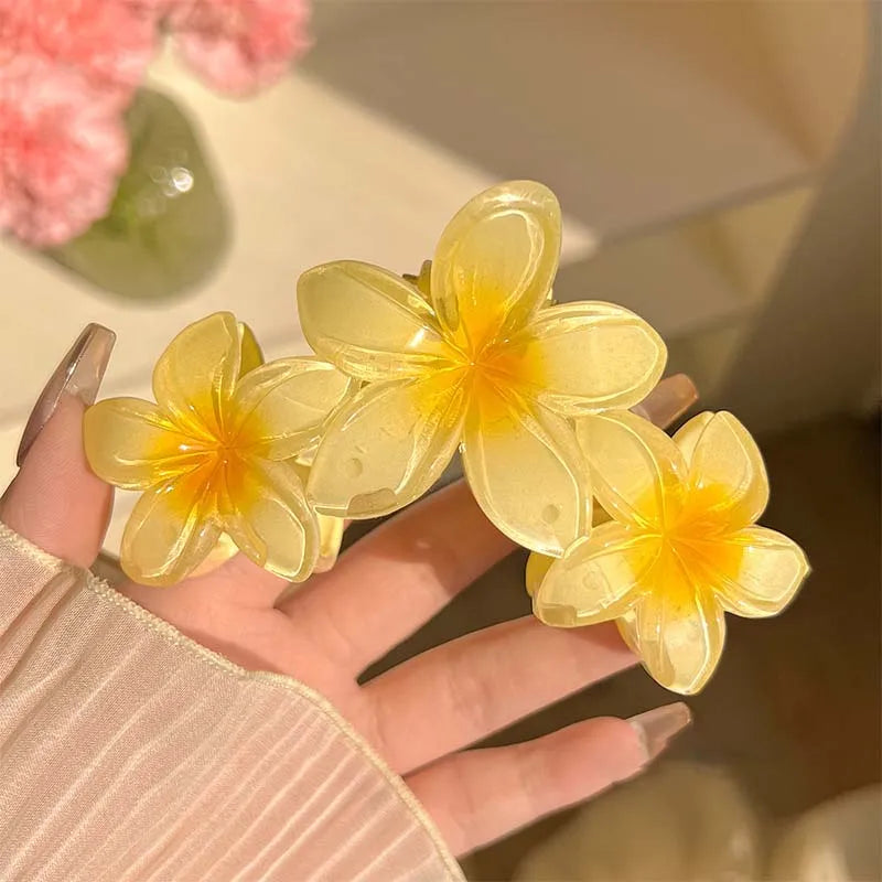 Gradient Flower Hair Claw Clips