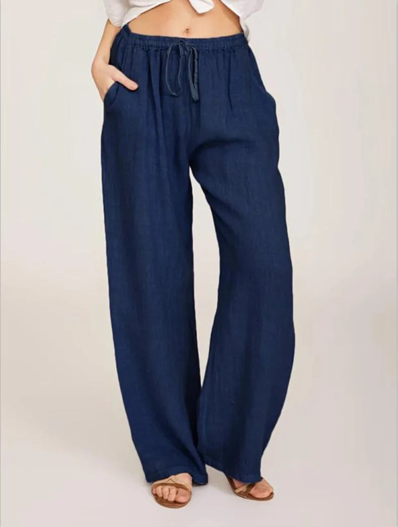 Casual Women's Loose Cotton Hemp Pants for Summer and Autumn