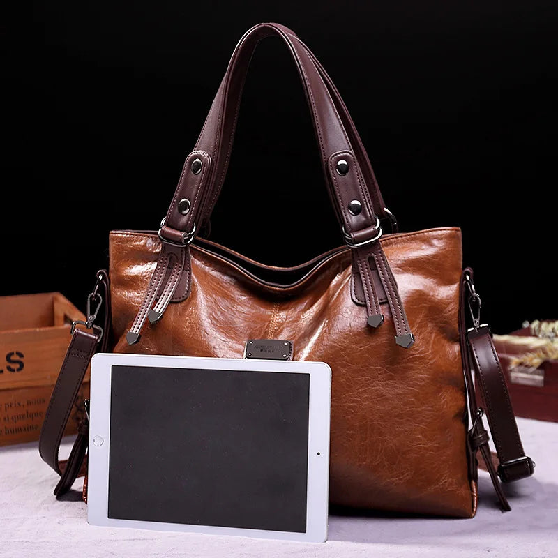 Vintage Soft Leather Tote Bag