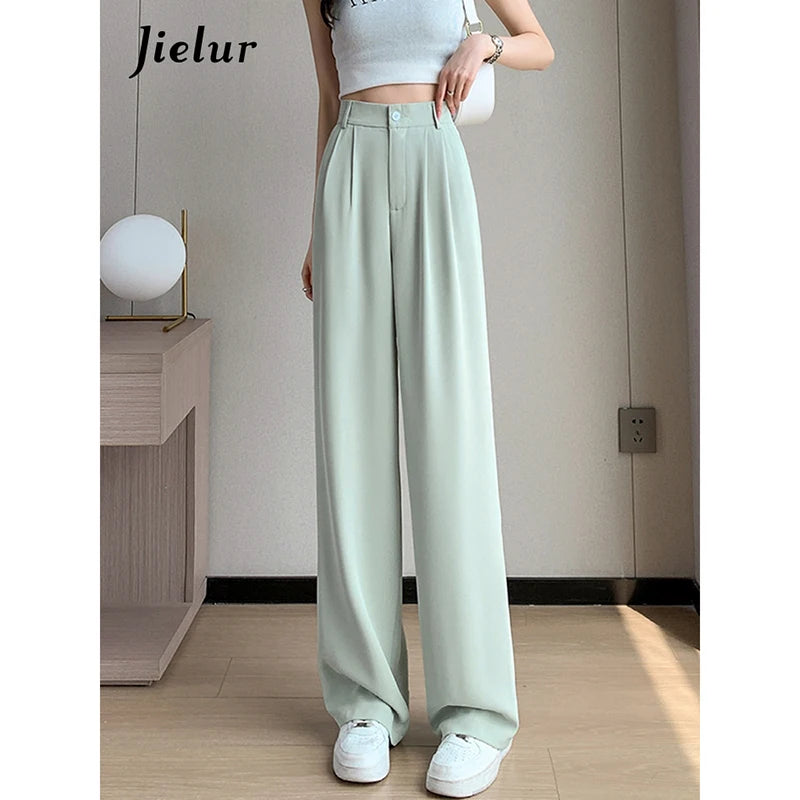 High Waist Wide Leg Coffee Trousers