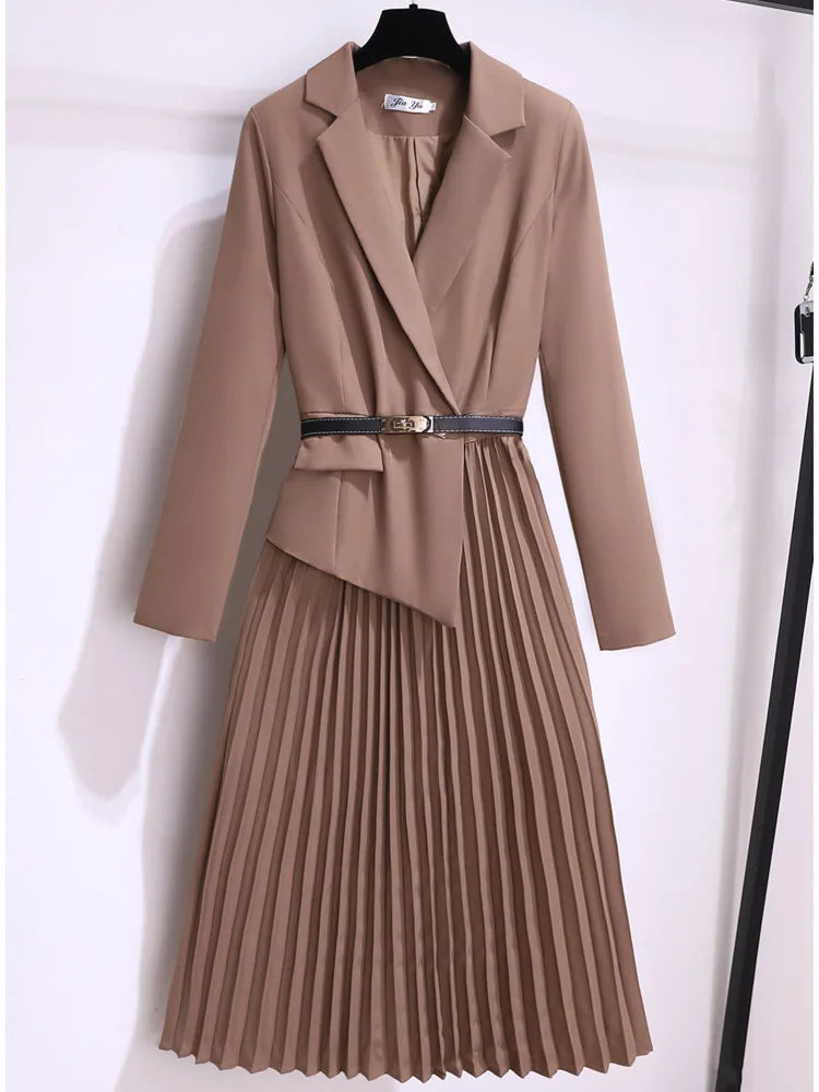 Vintage Pleated Blazer Dress