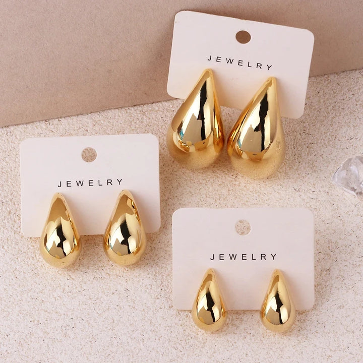 Extra Large Chunky Gold Plated Hoop Earrings for Women