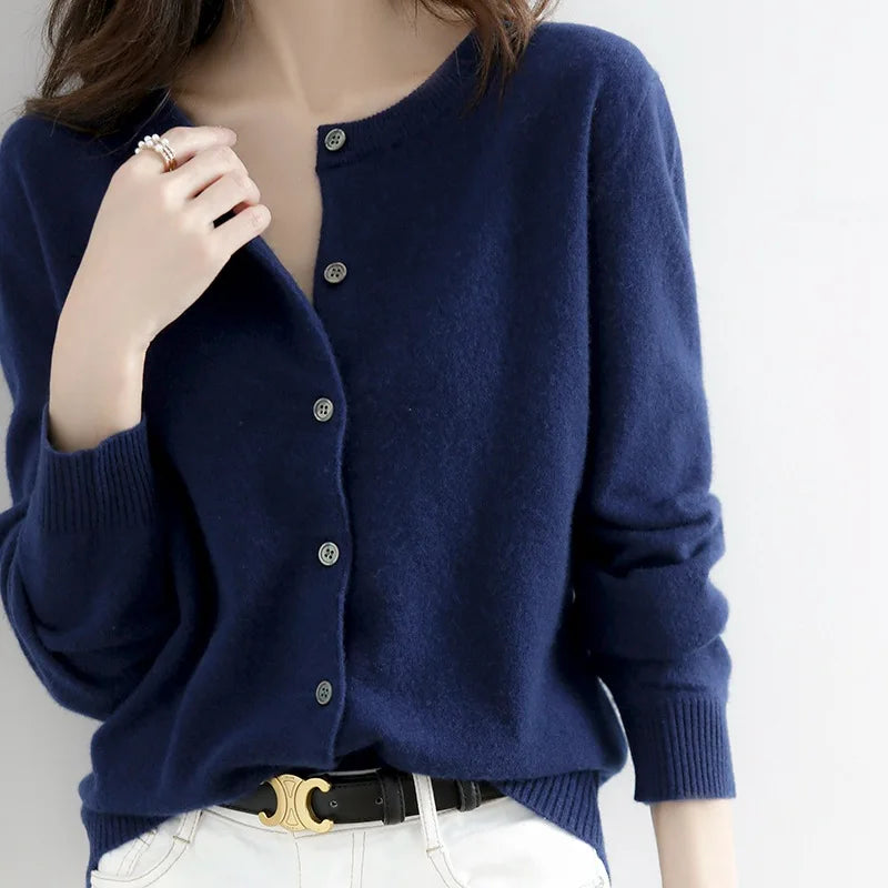 Casual O-neck Cardigan Sweater