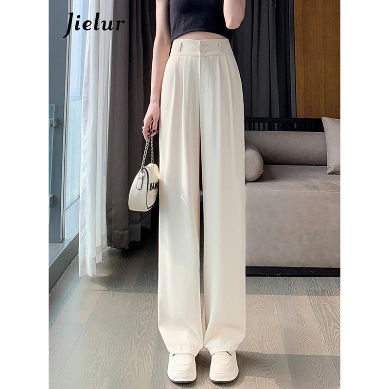 High Waist Wide Leg Coffee Trousers