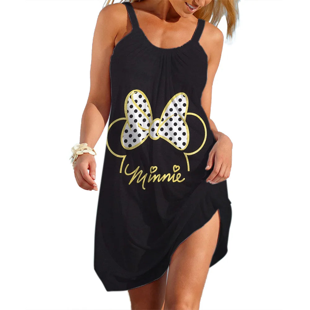 Disney Mickey Minnie 3D Print Slip Dress