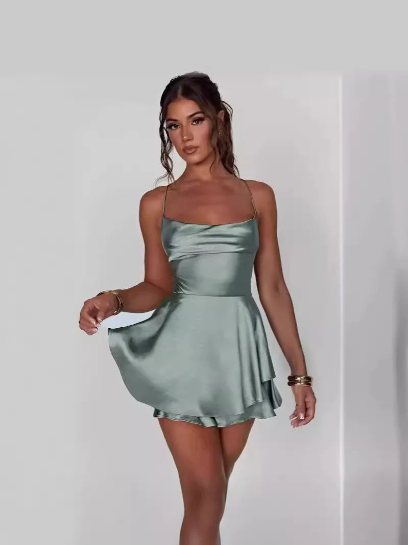 Sexy Slim Fit Off-Back Suspended Dress