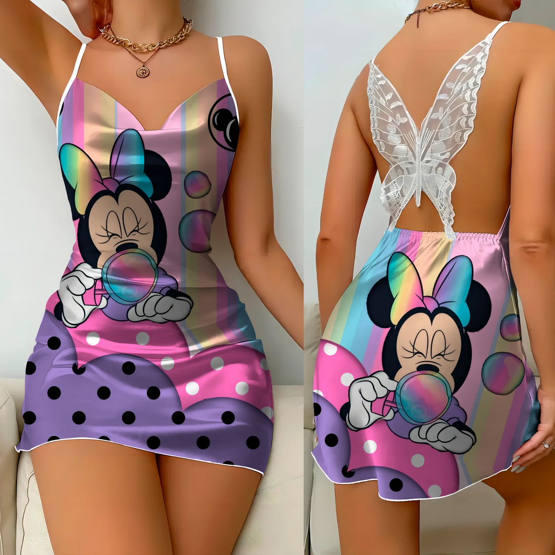 Minnie Mouse Satin Mini Dress