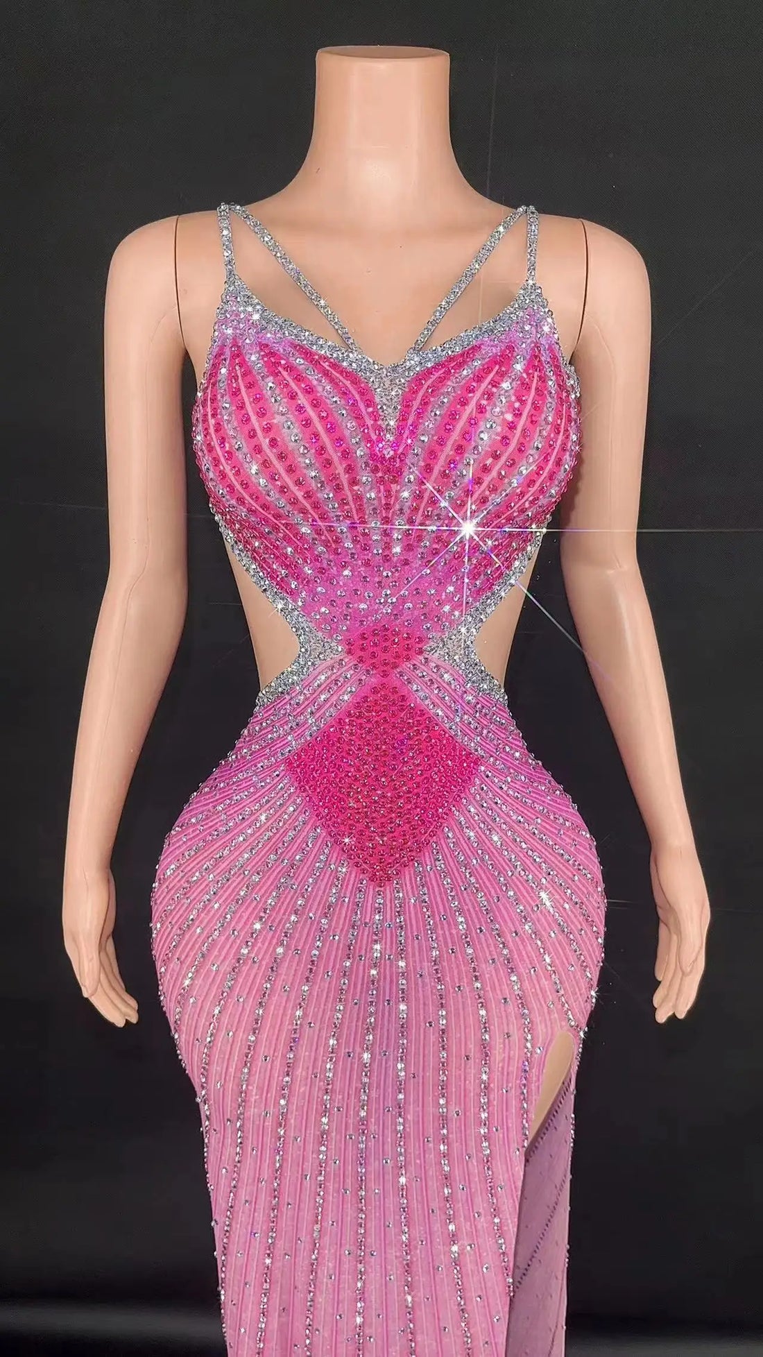 Backless Sparkly Rhinestone Sexy Dress