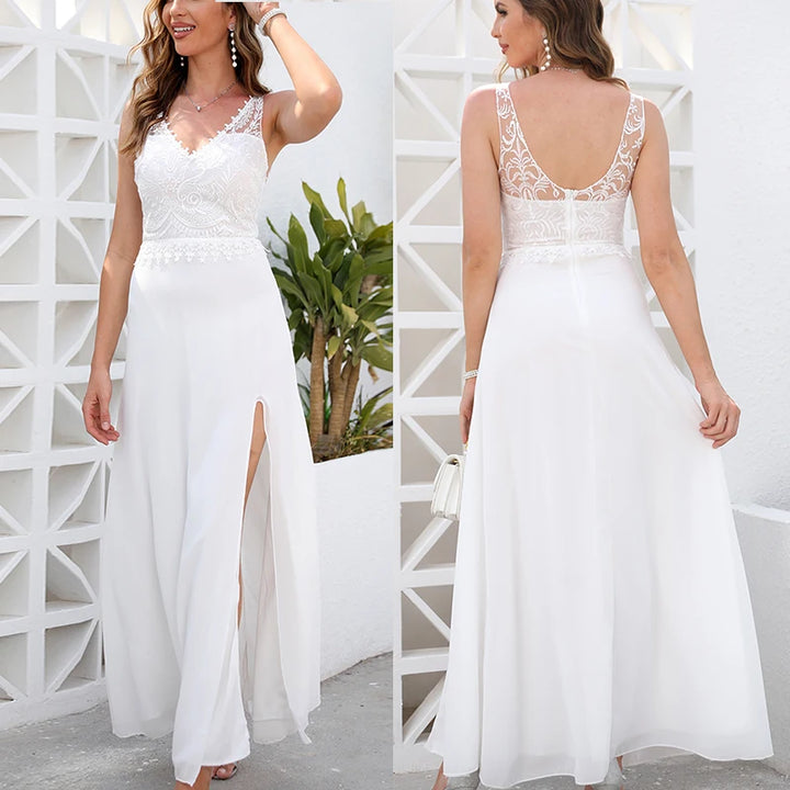 Elegant Spaghetti Strap Wedding Dress