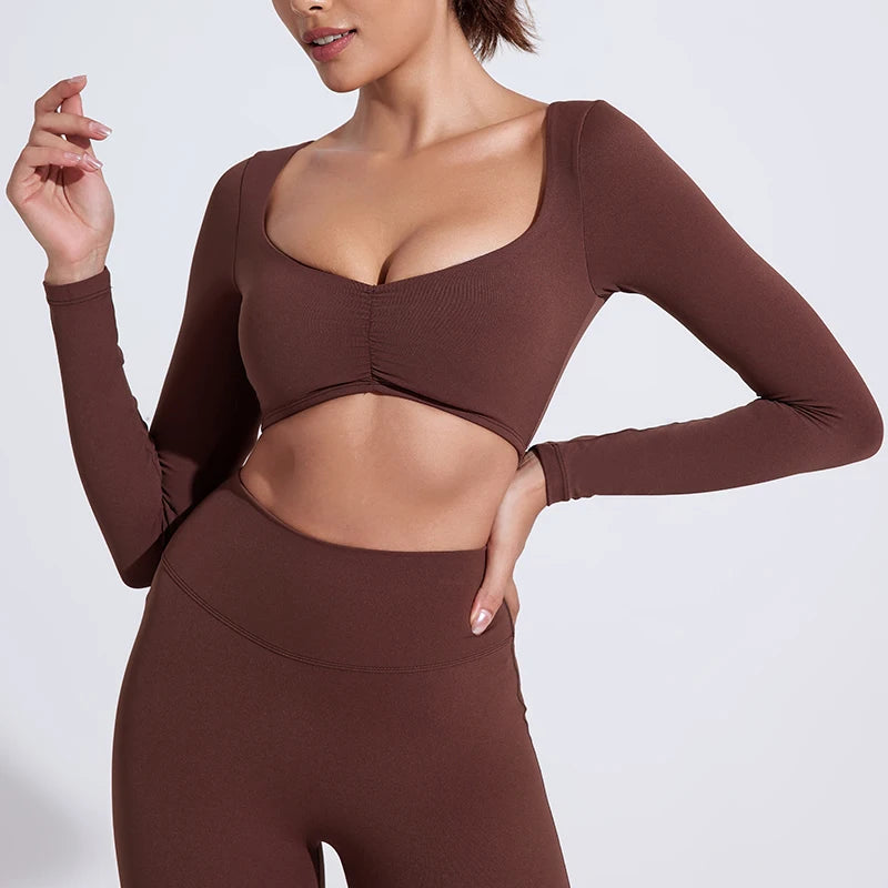 QINACTIVE Women’s Yoga Crop Top