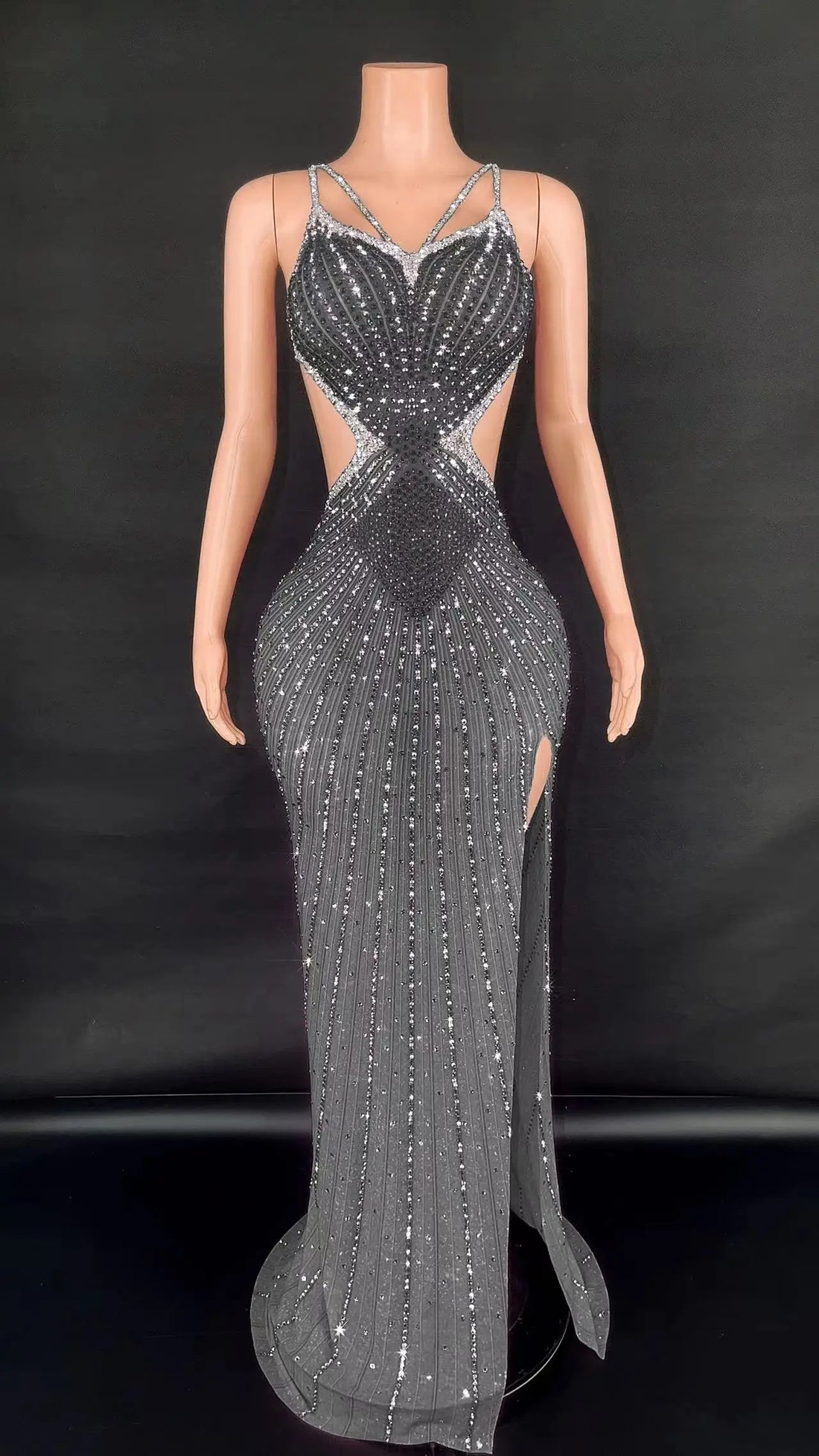 Backless Sparkly Rhinestone Sexy Dress