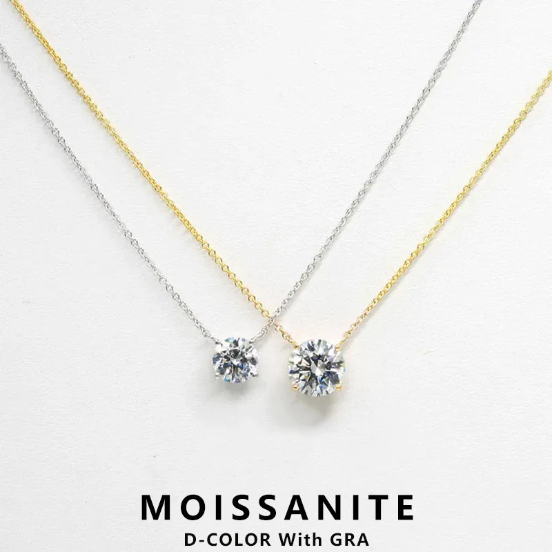 Moissanite Solitaire Pendant Necklace