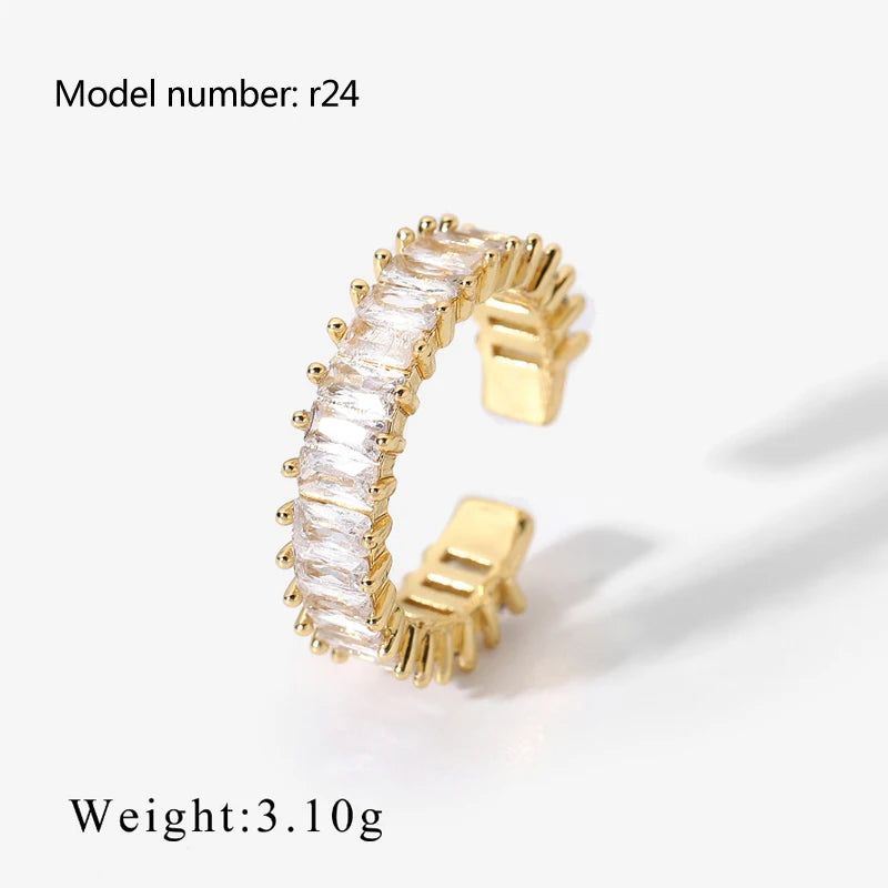 Vintage Snake Shape Gold Zircon Stainless Steel Ring