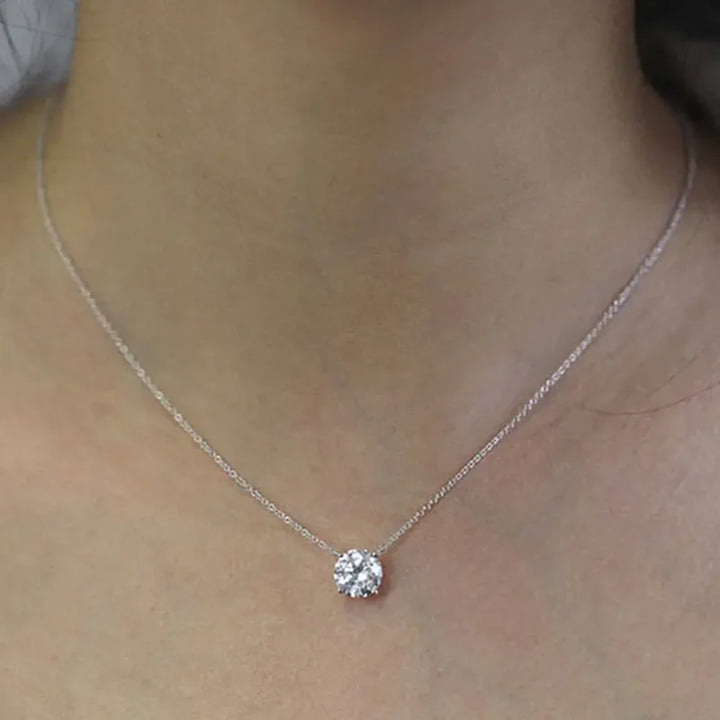 Moissanite Solitaire Pendant Necklace