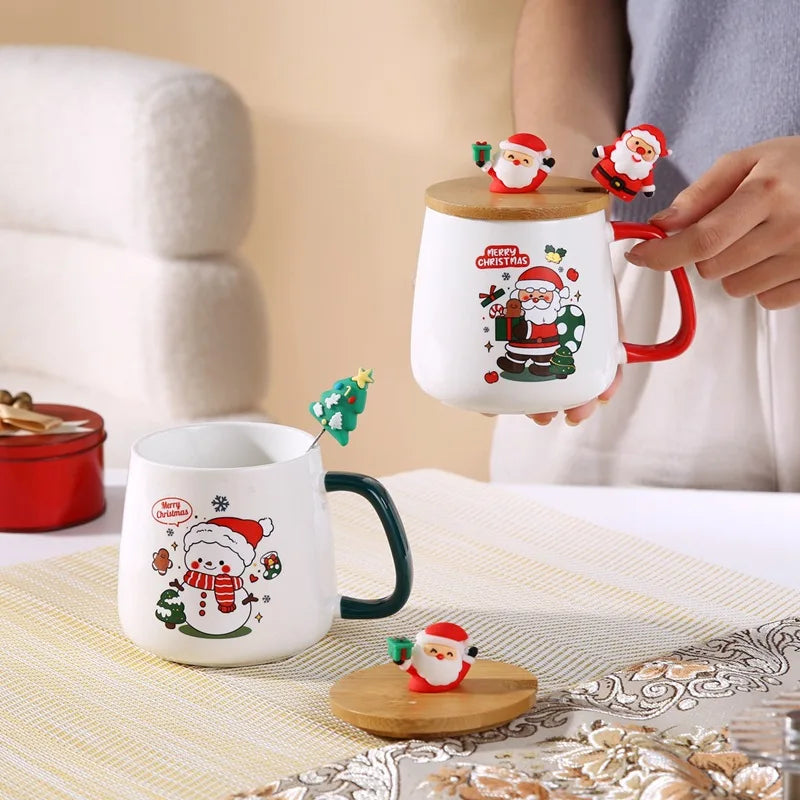 Adorable Christmas Mugs with Lid