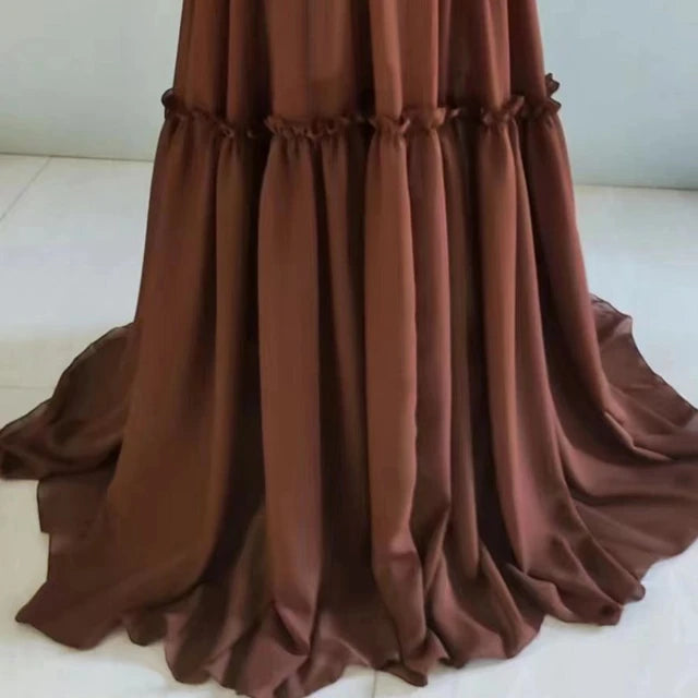 Chiffon Off-Shoulder Maternity Dress