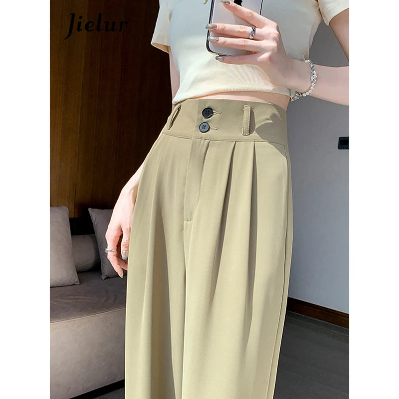 High Waist Wide Leg Coffee Trousers