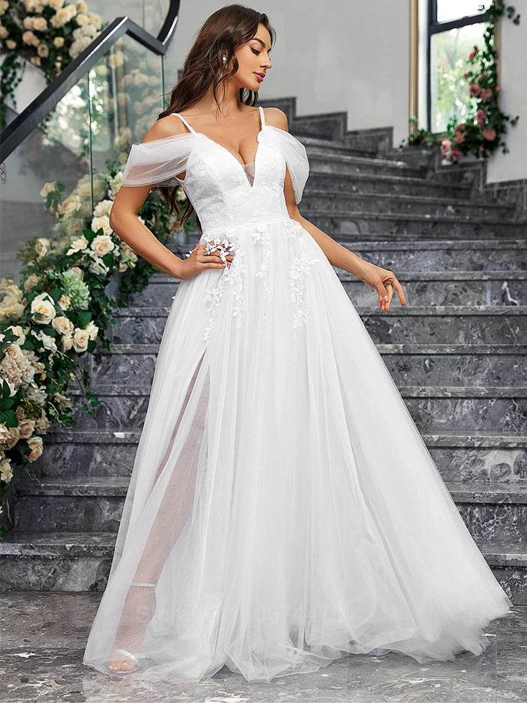 Elegant Off-Shoulder Lace Prom Dress