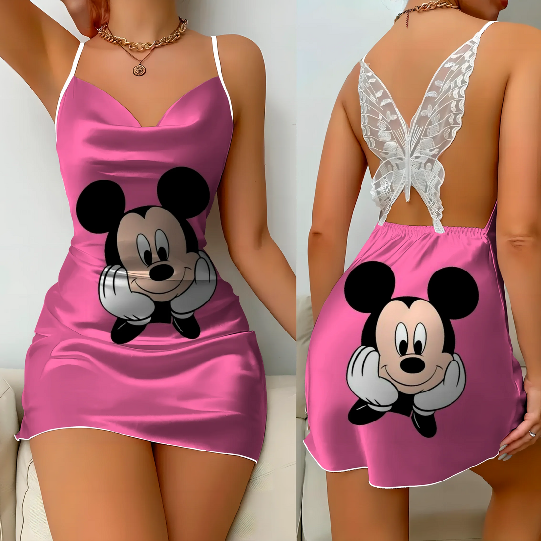 Minnie Mouse Satin Mini Dress