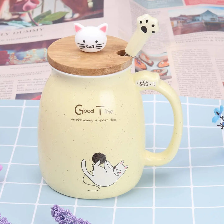 Kawaii Cat Tea Cup Ceramic Mug