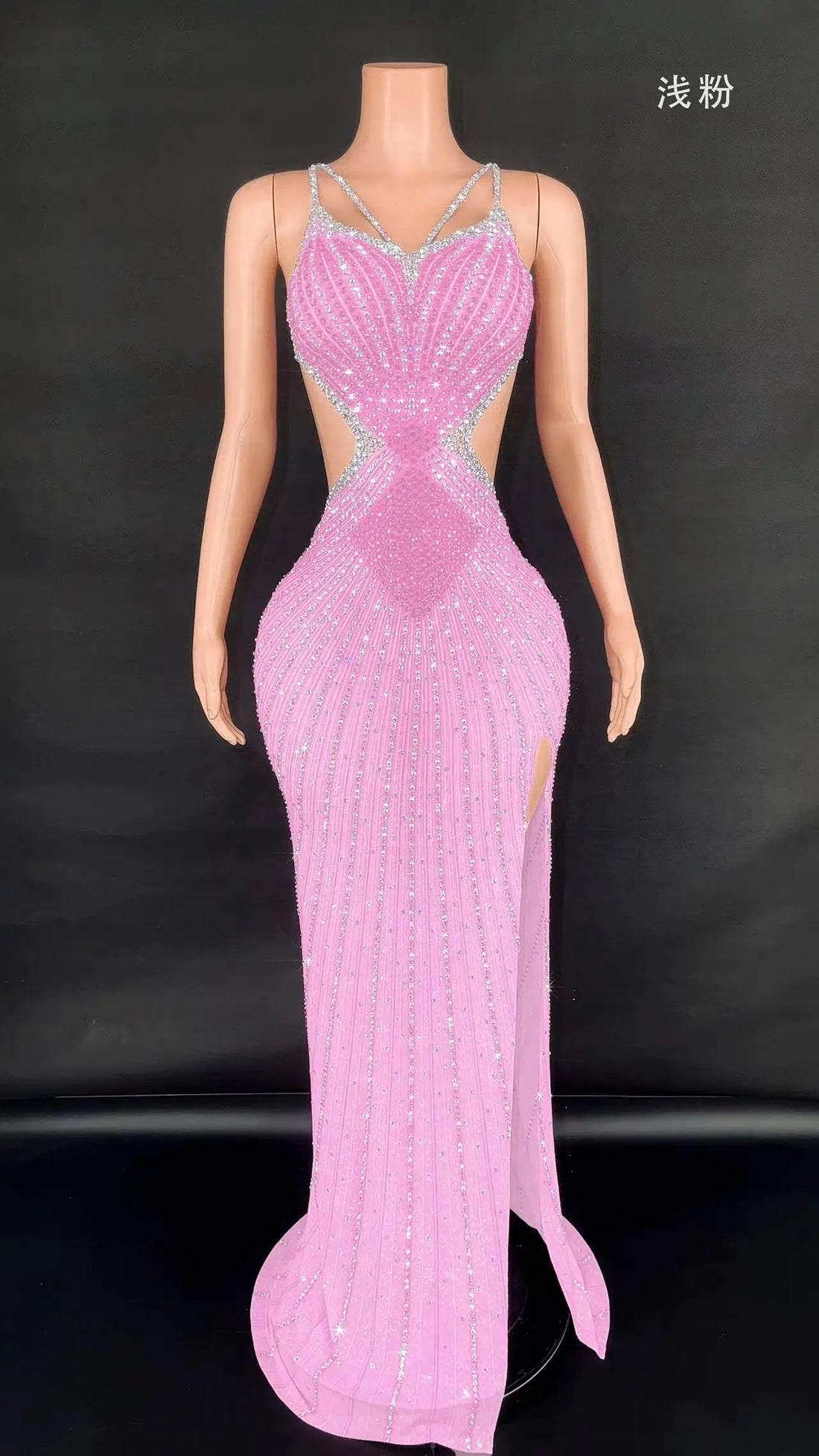 Backless Sparkly Rhinestone Sexy Dress