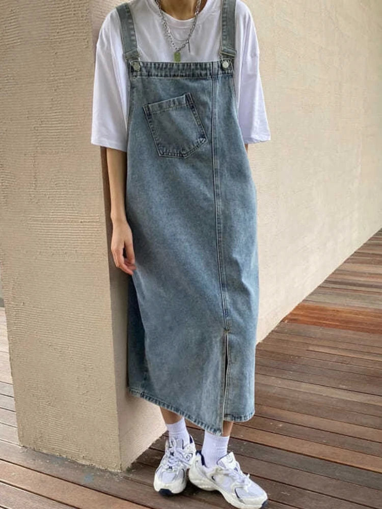 Spring Summer Denim Overall Dress