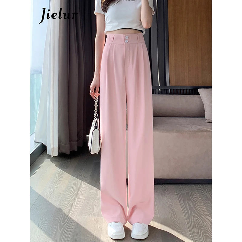 High Waist Wide Leg Coffee Trousers