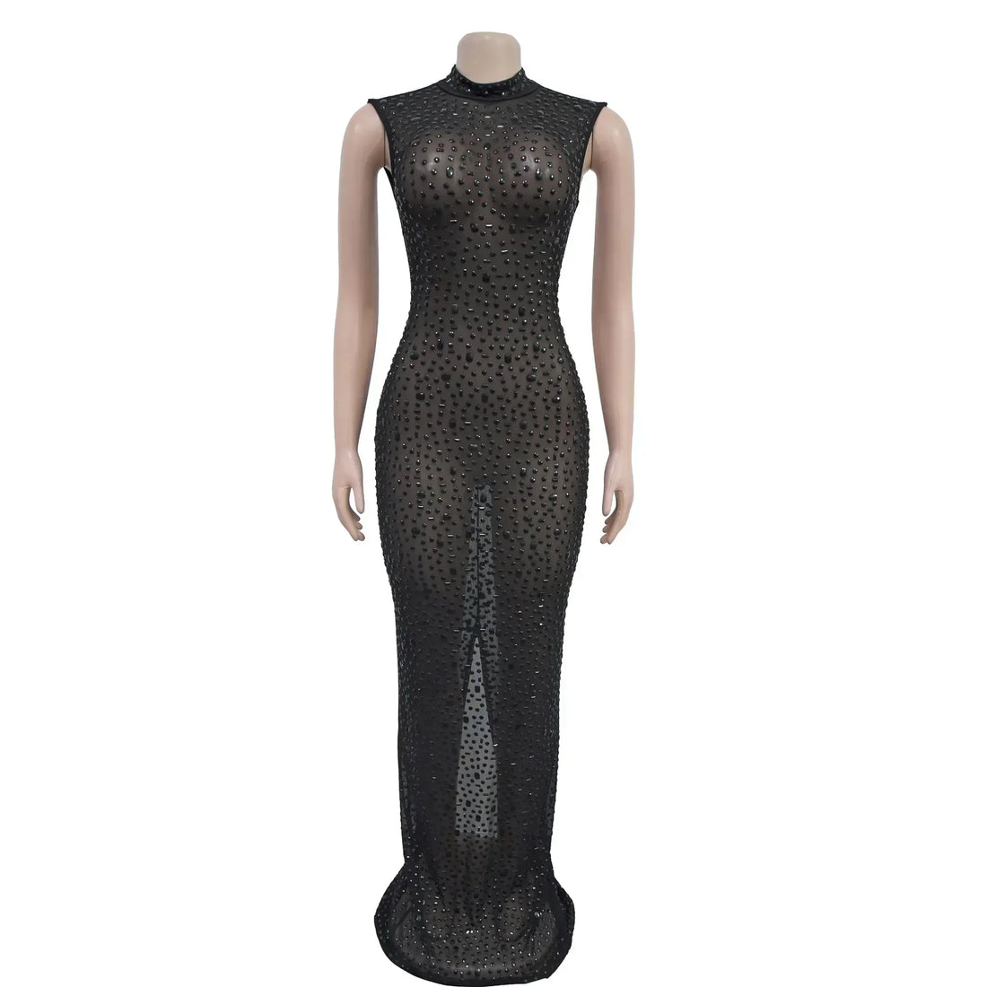 Rhinestone Bodycon Maxi Dress