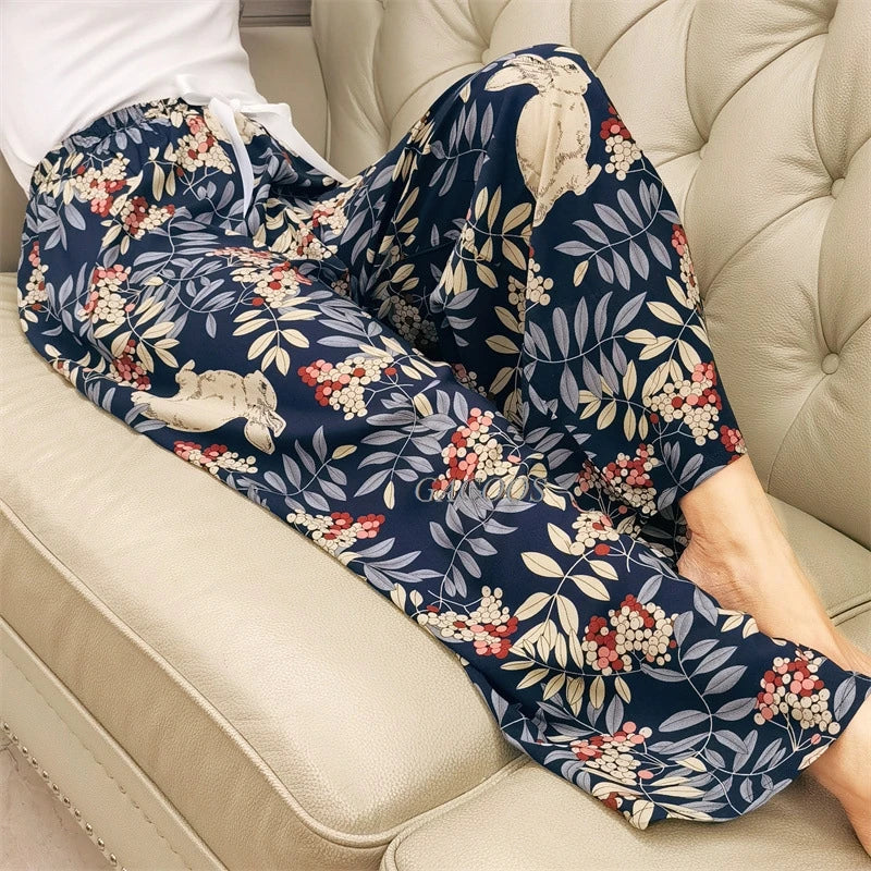 Loose Wide Leg Sleepwear Pants