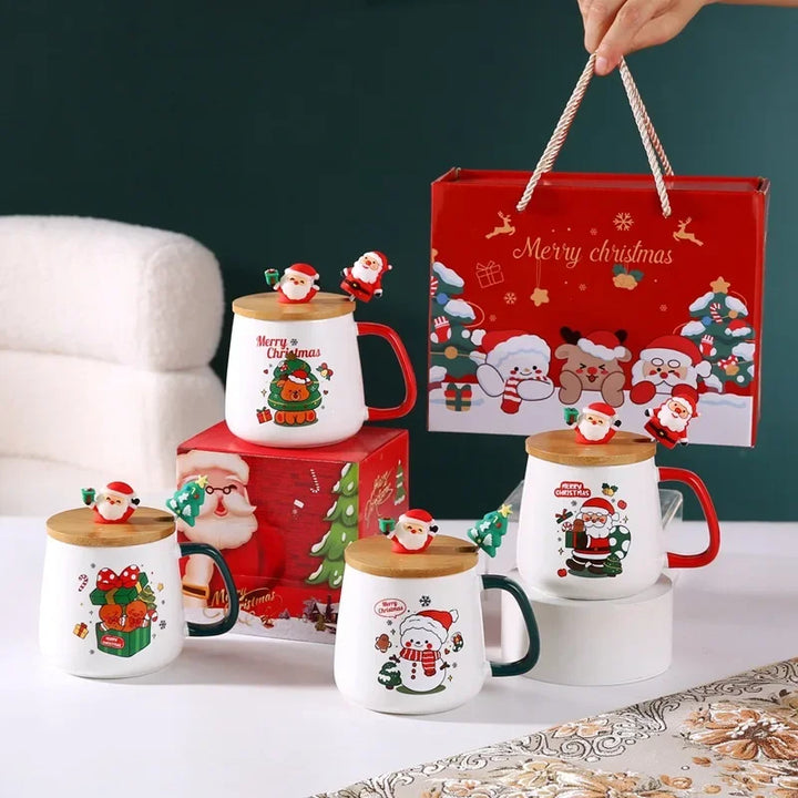 Adorable Christmas Mugs with Lid