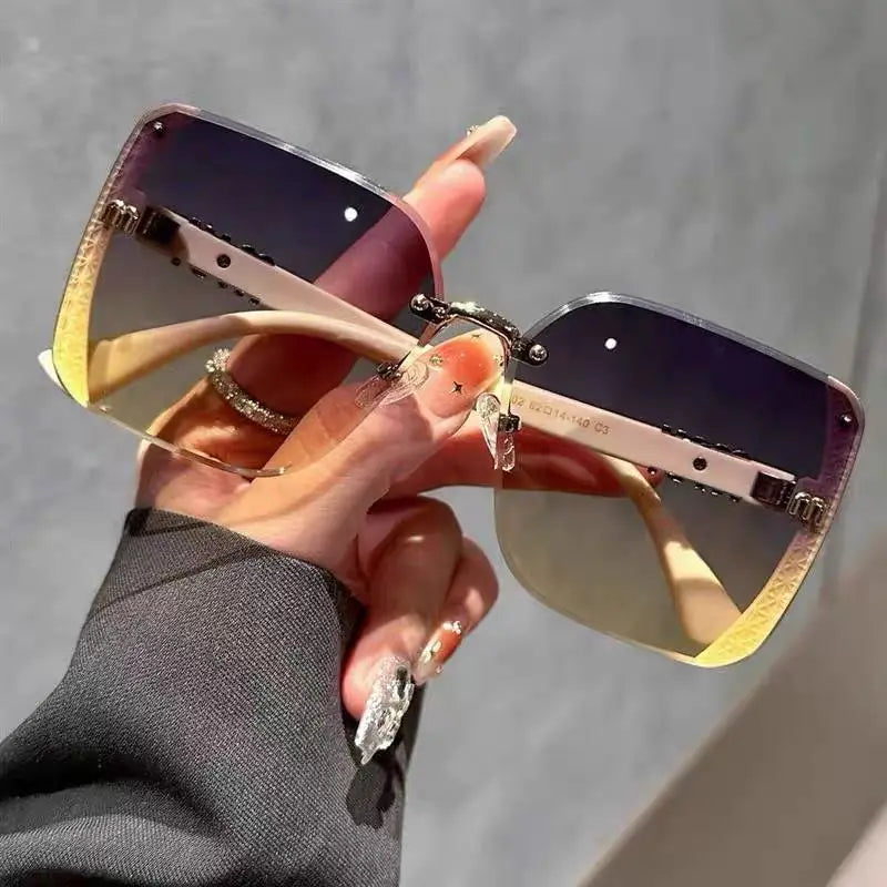 Luxury Vintage Rimless Women's Sunglasses