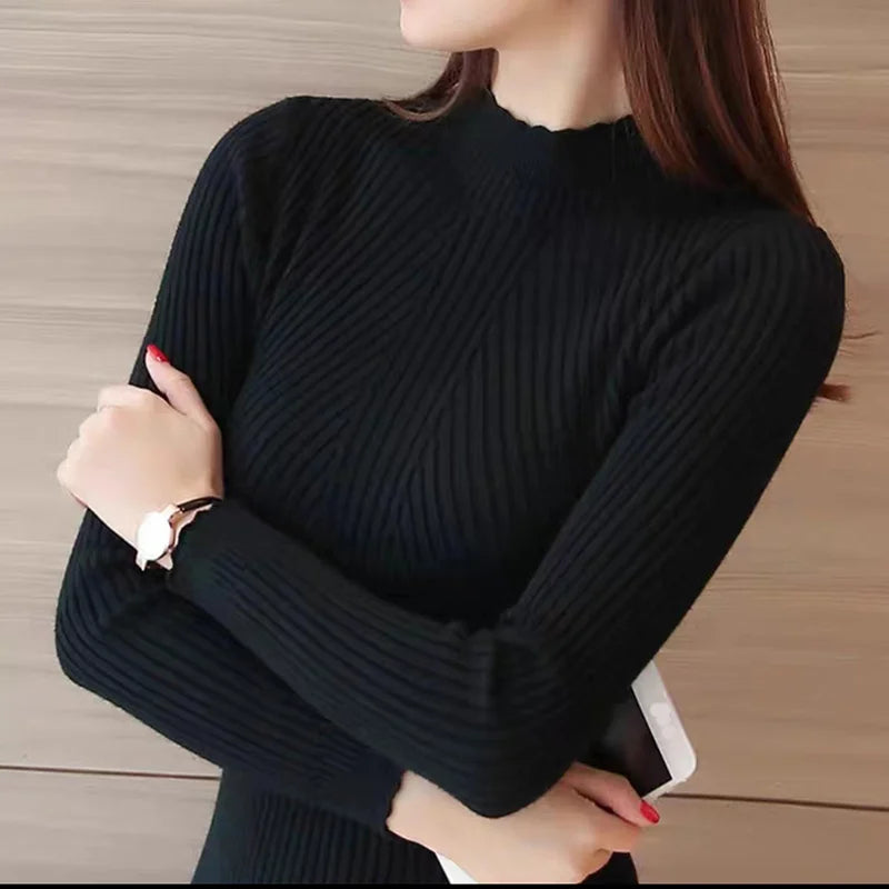 Women’s Mock Neck Ruffle Sweater