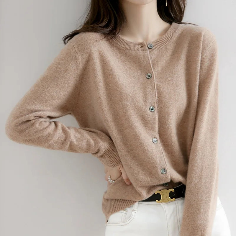 Casual O-neck Cardigan Sweater