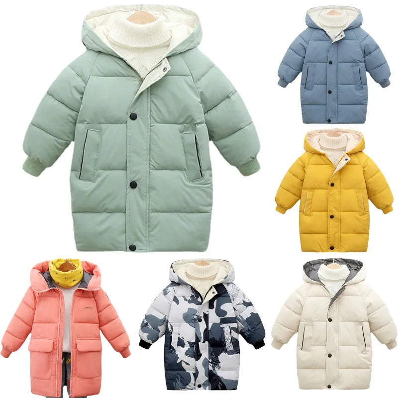 Kids Down Long Winter Coat